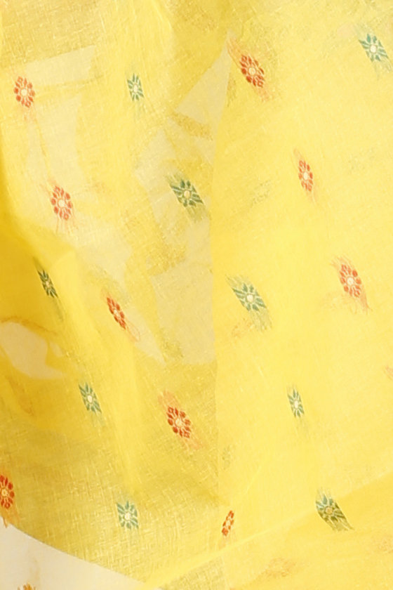 Yellow Pure Cotton Gopika Tant Saree (1059)